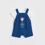 Update And Refresh Your Sons Wardrobe With Our "Don't Stop The Music-Panda" Customized Dungaree set - COBALT BLUE - 0 - 5 Months Old (Chest 18")