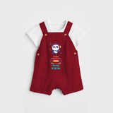 Update And Refresh Your Sons Wardrobe With Our "Don't Stop The Music-Panda" Customized Dungaree set - RED - 0 - 5 Months Old (Chest 18")