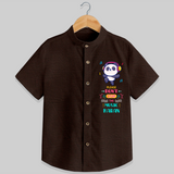 Update And Refresh Your Sons Wardrobe With Our "Don't Stop The Music-Panda" Versatile Casual Shirts - CHOCOLATE BROWN - 0 - 6 Months Old (Chest 21")