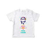 Update And Refresh Your Sons Wardrobe With Our "Don't Stop The Music-Panda" Versatile Casual T-Shirts - WHITE - 0 - 5 Months Old (Chest 17")