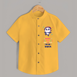 Update And Refresh Your Sons Wardrobe With Our "Don't Stop The Music-Panda" Versatile Casual Shirts - YELLOW - 0 - 6 Months Old (Chest 21")