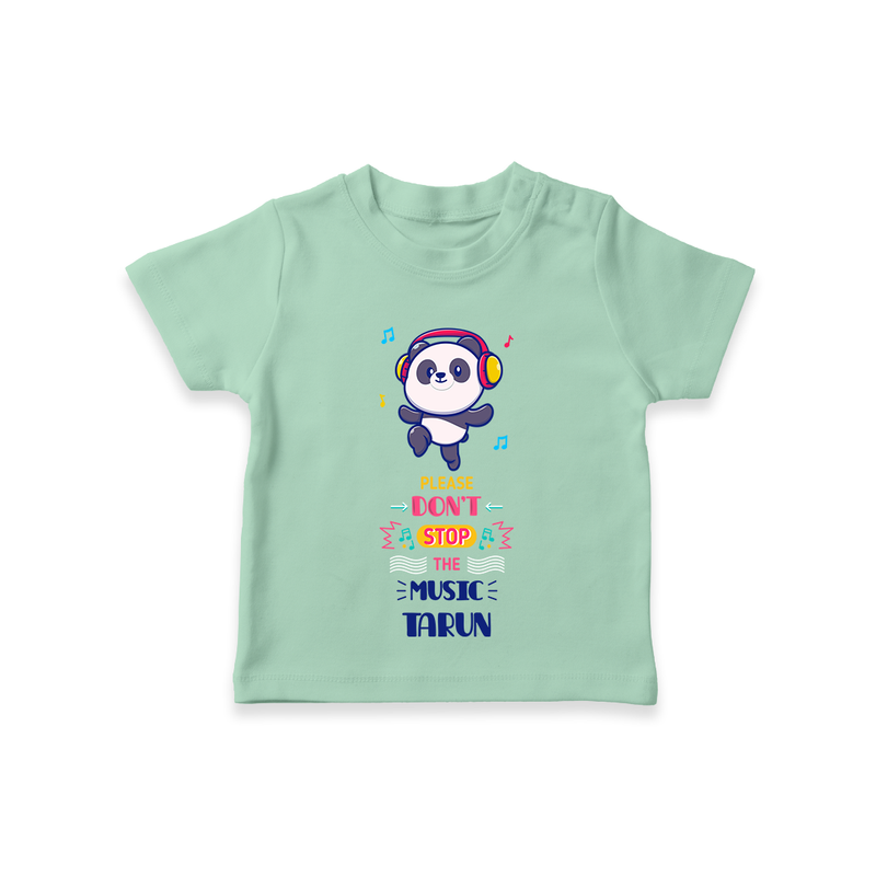 Update And Refresh Your Sons Wardrobe With Our "Don't Stop The Music-Panda" Versatile Casual T-Shirts - MINT GREEN - 0 - 5 Months Old (Chest 17")