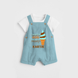 Keep Them Looking Cool With Our "Ice-Scream" Trendy Customized Dungaree set - ARCTIC BLUE - 0 - 5 Months Old (Chest 18")