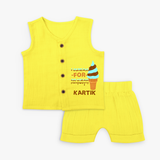 Keep Them Looking Cool With Our "Ice-Scream" Trendy Customized Jabla set - YELLOW - 0 - 3 Months Old (Chest 9.8")