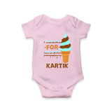 Keep Them Looking Cool With Our "Ice-Scream" Trendy Customized Romper - BABY PINK - 0 - 3 Months Old (Chest 16")