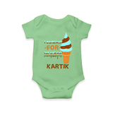 Keep Them Looking Cool With Our "Ice-Scream" Trendy Customized Romper - GREEN - 0 - 3 Months Old (Chest 16")