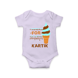 Keep Them Looking Cool With Our "Ice-Scream" Trendy Customized Romper - LILAC - 0 - 3 Months Old (Chest 16")