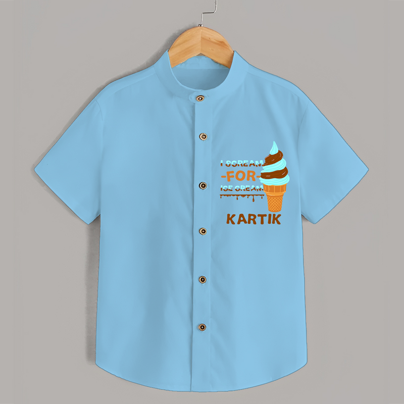 Keep Them Looking Cool With Our "Ice-Scream" Trendy Shirts. - SKY BLUE - 0 - 6 Months Old (Chest 21")