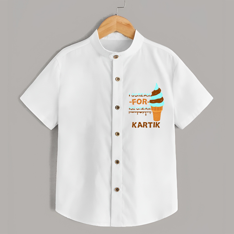 Keep Them Looking Cool With Our "Ice-Scream" Trendy Shirts. - WHITE - 0 - 6 Months Old (Chest 21")