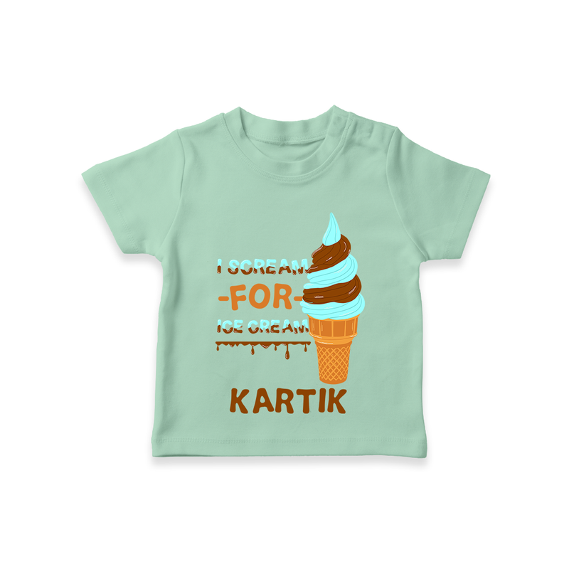 Keep Them Looking Cool With Our "Ice-Scream" Trendy T-Shirts - MINT GREEN - 0 - 5 Months Old (Chest 17")