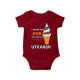 Keep Them Looking Cool With Our "Ice-Scream" Trendy Customized Romper - MAROON - 0 - 3 Months Old (Chest 16")