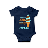 Keep Them Looking Cool With Our "Ice-Scream" Trendy Customized Romper - NAVY BLUE - 0 - 3 Months Old (Chest 16")