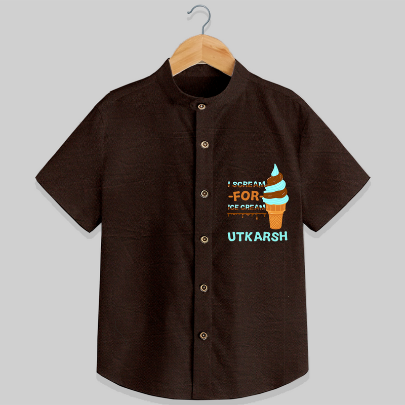 Keep Them Looking Cool With Our "Ice-Scream" Trendy Shirts. - CHOCOLATE BROWN - 0 - 6 Months Old (Chest 21")