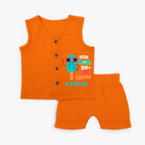 Bring a Sense of Individuality to Your Sons Wardrobe With Our "Stay Cool Eat Ice Cream" Customized Jabla set - HALLOWEEN - 0 - 3 Months Old (Chest 9.8")