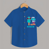 Bring a Sense of Individuality to Your Sons Wardrobe With Our "Stay Cool Eat Ice Cream" Casual Shirts - COBALT BLUE - 0 - 6 Months Old (Chest 21")