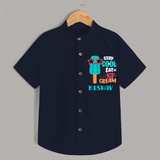 Bring a Sense of Individuality to Your Sons Wardrobe With Our "Stay Cool Eat Ice Cream" Casual Shirts - NAVY BLUE - 0 - 6 Months Old (Chest 21")