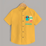 Bring a Sense of Individuality to Your Sons Wardrobe With Our "Stay Cool Eat Ice Cream" Casual Shirts - YELLOW - 0 - 6 Months Old (Chest 21")