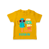 Bring a Sense of Individuality to Your Sons Wardrobe With Our "Stay Cool Eat Ice Cream" Casual T-Shirts - CHROME YELLOW - 0 - 5 Months Old (Chest 17")