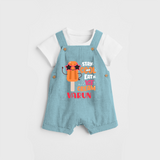 Bring a Sense of Individuality to Your Sons Wardrobe With Our "Stay Cool Eat Ice Cream" Customized Dungaree set - ARCTIC BLUE - 0 - 5 Months Old (Chest 18")