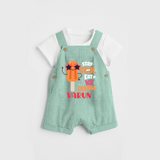 Bring a Sense of Individuality to Your Sons Wardrobe With Our "Stay Cool Eat Ice Cream" Customized Dungaree set - MINT GREEN - 0 - 5 Months Old (Chest 18")