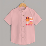 Bring a Sense of Individuality to Your Sons Wardrobe With Our "Stay Cool Eat Ice Cream" Casual Shirts - PEACH - 0 - 6 Months Old (Chest 21")