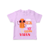 Bring a Sense of Individuality to Your Sons Wardrobe With Our "Stay Cool Eat Ice Cream" Casual T-Shirts - LILAC - 0 - 5 Months Old (Chest 17")