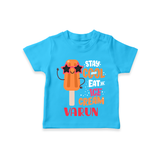 Bring a Sense of Individuality to Your Sons Wardrobe With Our "Stay Cool Eat Ice Cream" Casual T-Shirts - SKY BLUE - 0 - 5 Months Old (Chest 17")