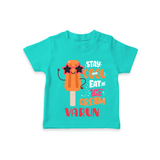 Bring a Sense of Individuality to Your Sons Wardrobe With Our "Stay Cool Eat Ice Cream" Casual T-Shirts - TEAL - 0 - 5 Months Old (Chest 17")