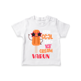 Bring a Sense of Individuality to Your Sons Wardrobe With Our "Stay Cool Eat Ice Cream" Casual T-Shirts - WHITE - 0 - 5 Months Old (Chest 17")