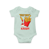 Update Your Sons Fashion Game With Our "Fry - Yay" Cool Customized Romper - MINT GREEN - 0 - 3 Months Old (Chest 16")