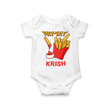 Update Your Sons Fashion Game With Our "Fry - Yay" Cool Customized Romper - WHITE - 0 - 3 Months Old (Chest 16")