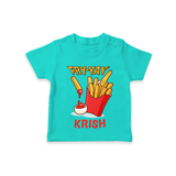 Update Your Sons Fashion Game With Our "Fry - Yay" Cool Casual T-Shirts - TEAL - 0 - 5 Months Old (Chest 17")