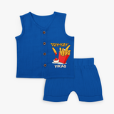 Update Your Sons Fashion Game With Our "Fry - Yay" Cool Customized Jabla set - MIDNIGHT BLUE - 0 - 3 Months Old (Chest 9.8")