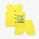 Modernize Your Son's Clothing Collection With Our "Stay Cool" Customized Jabla set - YELLOW - 0 - 3 Months Old (Chest 9.8")