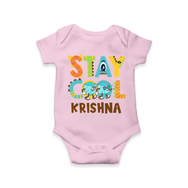 Modernize Your Son's Clothing Collection With Our "Stay Cool" Customized Romper - BABY PINK - 0 - 3 Months Old (Chest 16")