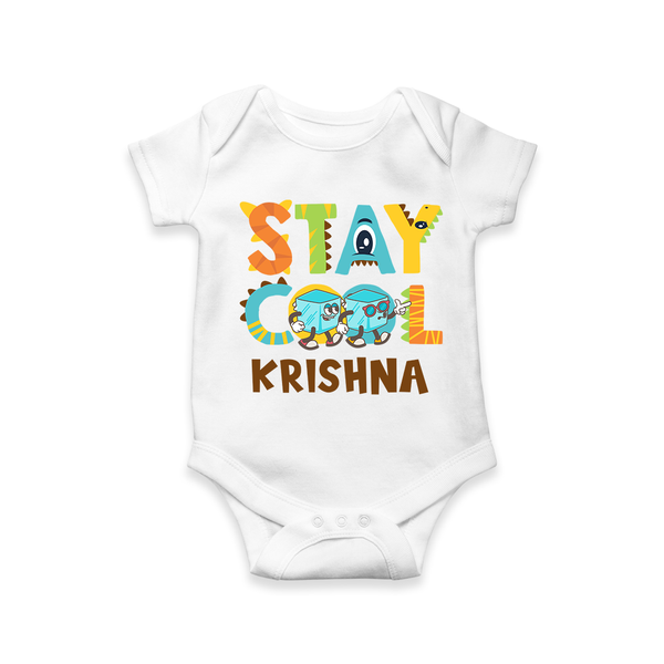 Modernize Your Son's Clothing Collection With Our "Stay Cool" Customized Romper - WHITE - 0 - 3 Months Old (Chest 16")