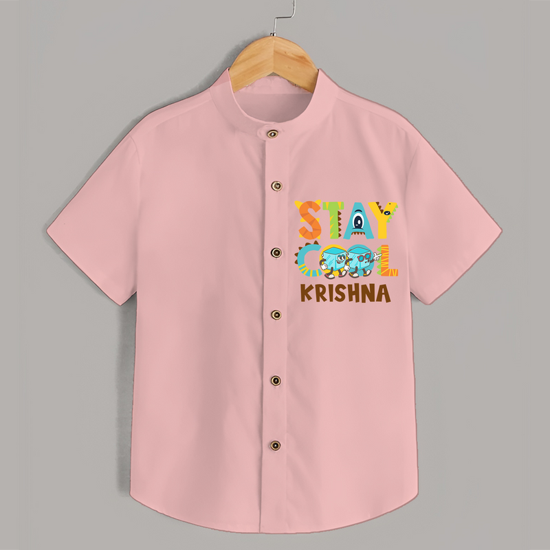 Modernize Your Son's Clothing Collection With Our "Stay Cool" Casual Shirts - PEACH - 0 - 6 Months Old (Chest 21")