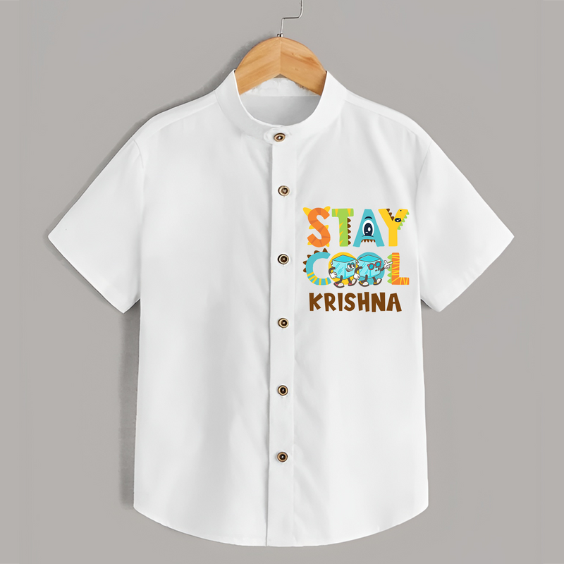 Modernize Your Son's Clothing Collection With Our "Stay Cool" Casual Shirts - WHITE - 0 - 6 Months Old (Chest 21")