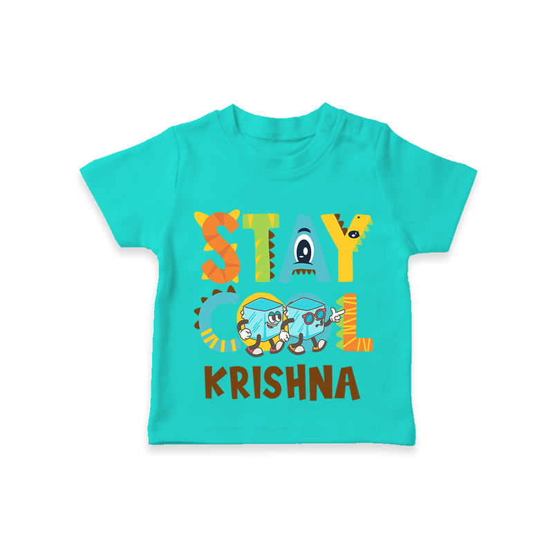 Modernize Your Son's Clothing Collection With Our "Stay Cool" Casual T-Shirts - TEAL - 0 - 5 Months Old (Chest 17")