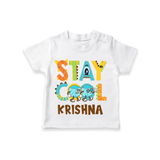 Modernize Your Son's Clothing Collection With Our "Stay Cool" Casual T-Shirts - WHITE - 0 - 5 Months Old (Chest 17")