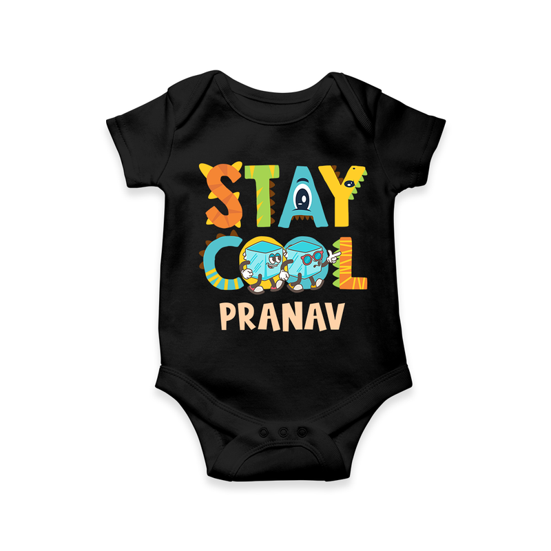 Modernize Your Son's Clothing Collection With Our "Stay Cool" Customized Romper - BLACK - 0 - 3 Months Old (Chest 16")