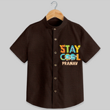 Modernize Your Son's Clothing Collection With Our "Stay Cool" Casual Shirts - CHOCOLATE BROWN - 0 - 6 Months Old (Chest 21")