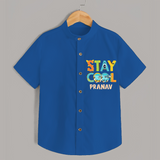 Modernize Your Son's Clothing Collection With Our "Stay Cool" Casual Shirts - COBALT BLUE - 0 - 6 Months Old (Chest 21")