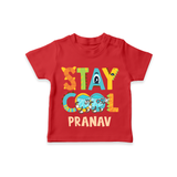 Modernize Your Son's Clothing Collection With Our "Stay Cool" Casual T-Shirts - RED - 0 - 5 Months Old (Chest 17")