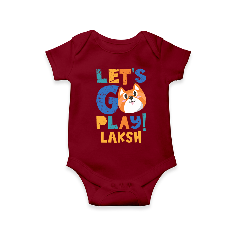 Make Getting Dressed Fun For Your Son With Our "Let's Go Play" Range of Playful Romper - MAROON - 0 - 3 Months Old (Chest 16")