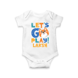 Make Getting Dressed Fun For Your Son With Our "Let's Go Play" Range of Playful Romper - WHITE - 0 - 3 Months Old (Chest 16")