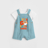 Make Getting Dressed Fun For Your Son With Our "Let's Go Play" Range of Playful Dungaree set - ARCTIC BLUE - 0 - 5 Months Old (Chest 18")