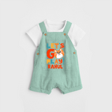 Make Getting Dressed Fun For Your Son With Our "Let's Go Play" Range of Playful Dungaree set - MINT GREEN - 0 - 5 Months Old (Chest 18")