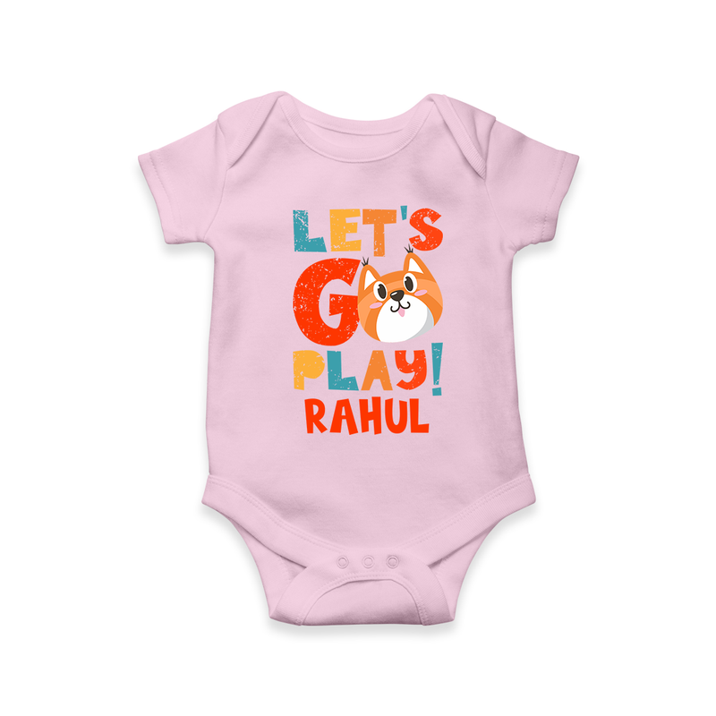 Make Getting Dressed Fun For Your Son With Our "Let's Go Play" Range of Playful Romper - BABY PINK - 0 - 3 Months Old (Chest 16")