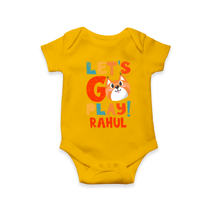 Make Getting Dressed Fun For Your Son With Our "Let's Go Play" Range of Playful Romper - CHROME YELLOW - 0 - 3 Months Old (Chest 16")